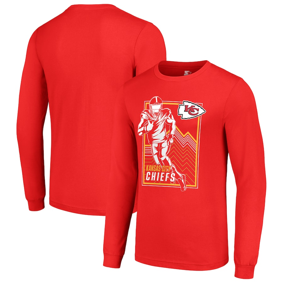 Men Kansas City Chiefs red 2024 NFL Long sleeve T Shirts